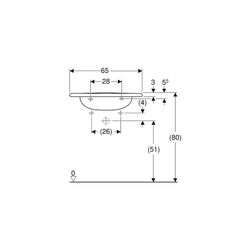 Geberit Vitalis Waschtisch barrierefrei, Breite 65cm, Tiefe 60cm, Hahnloch mittig, Ü... GEBERIT-121766000 4022009204049 (Abb. 1)