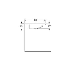 Geberit Vitalis Waschtisch barrierefrei, Breite 65cm, Tiefe 60cm, ohne Hahnloch, ohn... GEBERIT-121565000 4022009137545 (Abb. 1)