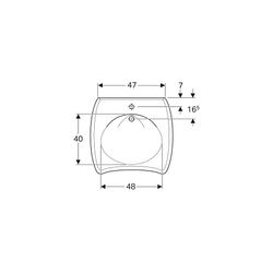 Geberit Vitalis Waschtisch barrierefrei, Breite 65cm, Tiefe 60cm, Hahnloch mittig, Ü... GEBERIT-121766000 4022009204049 (Abb. 1)