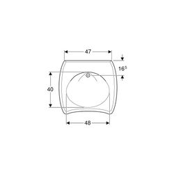 Geberit Vitalis Waschtisch barrierefrei, Breite 65cm, Tiefe 60cm, ohne Hahnloch, Übe... GEBERIT-121765000 4022009171143 (Abb. 1)