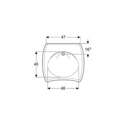 Geberit Vitalis Waschtisch barrierefrei, Breite 65cm, Tiefe 60cm, ohne Hahnloch, ohn... GEBERIT-121565000 4022009137545 (Abb. 1)