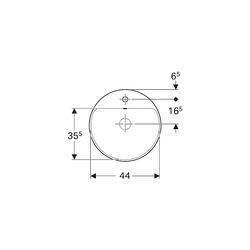 Geberit VariForm Einbauwaschtisch, rund mit Hahnlochbank, Durchmesser 48cm, mit Über... GEBERIT-500705002 4025416302056 (Abb. 1)