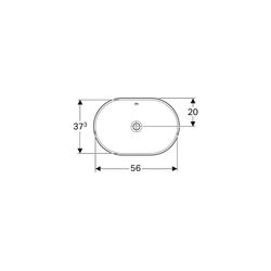 Geberit VariForm Einbauwaschtisch, elliptisch, Breite 60cm, Tiefe 40cm, ohne Hahnloc... GEBERIT-500729012 4025416560272 (Abb. 1)