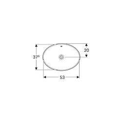 Geberit VariForm Einbauwaschtisch, oval, Breite 55cm, Tiefe 40cm, ohne Hahnloch, Übe... GEBERIT-500717012 4025416835202 (Abb. 1)