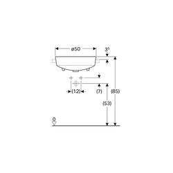 Geberit VariForm Halbeinbauwaschtisch rund Durchmesser 50cm, Hahnloch mittig, Überla... GEBERIT-500782012 4025416690641 (Abb. 1)