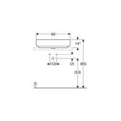 Geberit VariForm Aufsatzwaschtisch, elliptisch, Hahnlochbank, B 60cm T 45cm Hahnloch... GEBERIT-500778002 4025416303114 (Abb. 1)