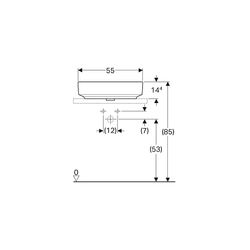 Geberit VariForm Aufsatzwaschtisch, elliptisch, Breite 55cm, Tiefe 40cm, ohne Hahnlo... GEBERIT-500774002 4025416303053 (Abb. 1)