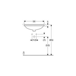 Geberit VariForm Unterbauwaschtisch oval Breite 50cm, Tiefe 46cm, ohne Hahnloch, Übe... GEBERIT-500753012 4025416773696 (Abb. 1)