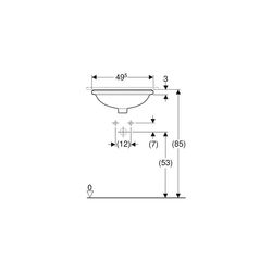 Geberit VariForm Unterbauwaschtisch oval Breite 42cm, Tiefe 42cm, ohne Hahnloch, Übe... GEBERIT-500749012 4025416771753 (Abb. 1)