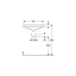 Geberit VariForm Einbauwaschtisch, rechteckig Breite 55cm, Tiefe 40cm, ohne Hahnloch... GEBERIT-500737002 4025416302513 (Abb. 1)