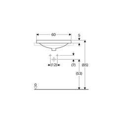 Geberit VariForm Einbauwaschtisch, elliptisch Breite 60cm, Tiefe 40cm, ohne Hahnloch... GEBERIT-500731002 4025416302438 (Abb. 1)