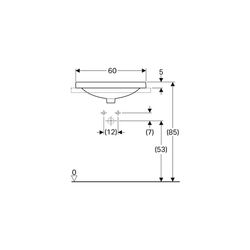 Geberit VariForm Einbauwaschtisch, oval mit Hahnlochbank, Breite 60cm, Tiefe 48cm, o... GEBERIT-500727002 4025416302377 (Abb. 1)