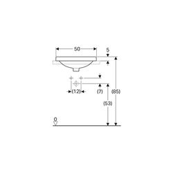 Geberit VariForm Einbauwaschtisch, oval, mit Hahnlochbank, Breite 50cm, Tiefe 45cm, ... GEBERIT-500715012 4025416833925 (Abb. 1)