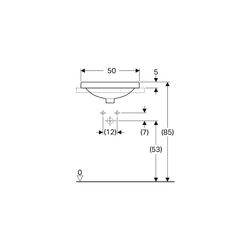 Geberit VariForm Einbauwaschtisch, oval, Breite 50cm, Tiefe 40cm, ohne Hahnloch, Übe... GEBERIT-500709012 4025416829690 (Abb. 1)