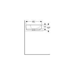 Geberit VariForm Aufsatzwaschtisch rechteckig, Hahnlochbank, B 60cm T 45cm Hahnloch ... GEBERIT-500781002 4025416303152 (Abb. 1)