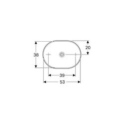 Geberit VariForm Aufsatzwaschtisch, elliptisch, Breite 55cm, Tiefe 40cm, ohne Hahnlo... GEBERIT-500774002 4025416303053 (Abb. 1)