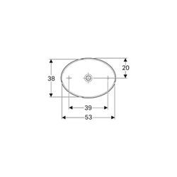 Geberit VariForm Aufsatzwaschtisch, oval, Breite 55cm, Tiefe 40cm, ohne Hahnloch, oh... GEBERIT-500771012 4025416684053 (Abb. 1)