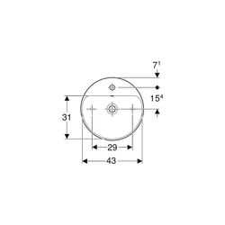 Geberit VariForm Aufsatzwaschtisch rund, mit Hahnlochbank Durchmesser 45cm, Hahnloch... GEBERIT-500769002 4025416302988 (Abb. 1)
