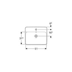 Geberit VariForm Einbauwaschtisch, rechteckig mit Hahnlochbank, Breite 55cm, Tiefe 4... GEBERIT-500741002 4025416302575 (Abb. 1)
