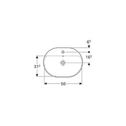 Geberit VariForm Einbauwaschtisch, elliptisch mit Hahnlochbank, Breite 60cm, Tiefe 4... GEBERIT-500733002 4025416302452 (Abb. 1)