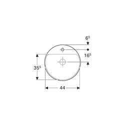 Geberit VariForm Einbauwaschtisch rund, mit Hahnlochbank Durchmesser 48cm, Hahnloch ... GEBERIT-500707012 4025416828587 (Abb. 1)
