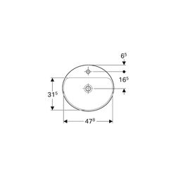 Geberit VariForm Einbauwaschtisch, oval, mit Hahnlochbank, Breite 50cm, Tiefe 45cm, ... GEBERIT-500715012 4025416833925 (Abb. 1)