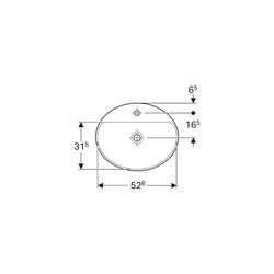 Geberit VariForm Einbauwaschtisch, oval, mit Hahnlochbank, Breite 55cm, Tiefe 45cm, ... GEBERIT-500723012 4025416838463 (Abb. 1)