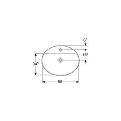 Geberit VariForm Einbauwaschtisch, oval mit Hahnlochbank, Breite 60cm, Tiefe 48cm, o... GEBERIT-500727002 4025416302377 (Abb. 1)