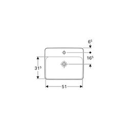 Geberit VariForm Einbauwaschtisch rechteckig, Hahnlochbank, Breite 55cm, Tiefe 45cm,... GEBERIT-500743012 4025416691617 (Abb. 1)