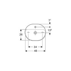 Geberit VariForm Aufsatzwaschtisch, elliptisch, Hahnlochbank, B 50cm T 40cm Hahnloch... GEBERIT-500776002 4025416303084 (Abb. 1)