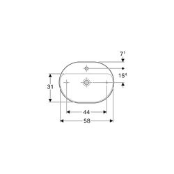 Geberit VariForm Aufsatzwaschtisch, elliptisch, Hahnlochbank, B 60cm T 45cm Hahnloch... GEBERIT-500778002 4025416303114 (Abb. 1)