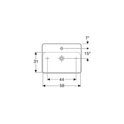 Geberit VariForm Aufsatzwaschtisch rechteckig, Hahnlochbank, B 60cm T 45cm Hahnloch ... GEBERIT-500781002 4025416303152 (Abb. 1)