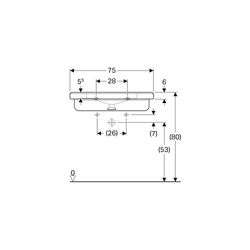 Geberit Renova Comfort Square Waschtisch barrierefrei, Breite 75cm, Tiefe 55cm, ohne... GEBERIT-128576000 4022009351569 (Abb. 1)