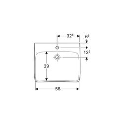 Geberit Renova Comfort Waschtisch barrierefrei, Breite 65cm, Tiefe 55cm, Hahnloch mi... GEBERIT-258567000 4022009344028 (Abb. 1)