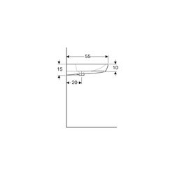 Geberit Renova Comfort Waschtisch barrierefrei, Breite 65cm, Tiefe 55cm, Hahnloch mi... GEBERIT-258567000 4022009344028 (Abb. 1)