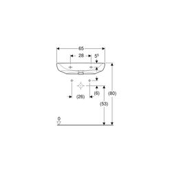 Geberit Renova Comfort Waschtisch barrierefrei, Breite 65cm, Tiefe 55cm, Hahnloch mi... GEBERIT-258567000 4022009344028 (Abb. 1)