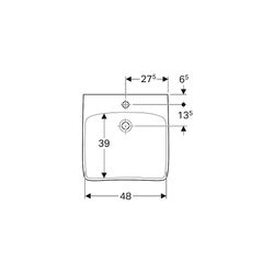 Geberit Renova Comfort Waschtisch barrierefrei, Breite 55cm, Tiefe 55cm, Hahnloch mi... GEBERIT-258557000 4022009344004 (Abb. 1)