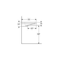Geberit Renova Comfort Square Waschtisch barrierefrei, Breite 65cm, Tiefe 55cm, Hahn... GEBERIT-128667600 4022009317770 (Abb. 1)