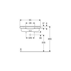 Geberit Renova Comfort Square Waschtisch barrierefrei, Breite 65cm, Tiefe 55cm, Hahn... GEBERIT-128667600 4022009317770 (Abb. 1)