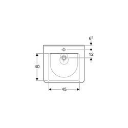 Geberit Renova Comfort Square Waschtisch barrierefrei, Breite 60cm, Tiefe 55cm, Hahn... GEBERIT-128662000 4022009317701 (Abb. 1)