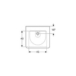 Geberit Renova Comfort Square Waschtisch barrierefrei, Breite 60cm, Tiefe 55cm, ohne... GEBERIT-128661000 4022009317688 (Abb. 1)