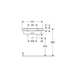 Geberit Renova Comfort Square Waschtisch barrierefrei, Breite 60cm, Tiefe 55cm, ohne... GEBERIT-128661000 4022009317688 (Abb. 1)