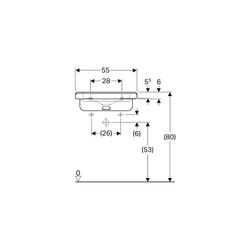 Geberit Renova Comfort Square Waschtisch barrierefrei, Breite 55cm Tiefe 52,5cm Hahn... GEBERIT-128557600 4022009312355 (Abb. 1)