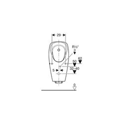 Geberit Tamina Urinal mit integrierter Steuerung, Generatorbetrieb Tiefe 37cm, Abgan... GEBERIT-116144001 4025416696094 (Abb. 1)