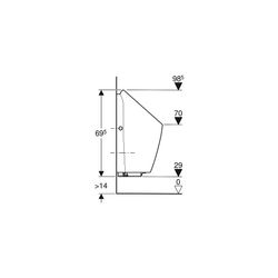 Geberit Preda Urinal mit integrierter Steuerung, Generatorbetrieb Zulauf hinten, Wei... GEBERIT-116074001 4025416529903 (Abb. 1)