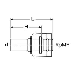 Geberit Mapress Übergang mit MasterFix, Einschubende, d 15mm, RpMF 1/2″, Rotguss bleifre... GEBERIT-61112 4025410547842 (Abb. 1)