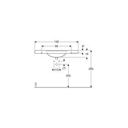 Geberit Preciosa Waschtisch mit Ablagefläche, Breite 100cm, Tiefe 55cm, ohne Hahnloc... GEBERIT-124240000 4022009009217 (Abb. 1)