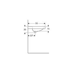 Geberit Preciosa Waschtisch mit Ablagefläche, Breite 100cm, Tiefe 55cm, ohne Hahnloc... GEBERIT-124240000 4022009009217 (Abb. 1)