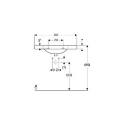 Geberit Preciosa Waschtisch mit Ablagefläche, Breite 80cm, Tiefe 55cm, Hahnloch mitt... GEBERIT-124283000 4022009009385 (Abb. 1)