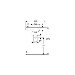 Geberit Preciosa 2 Waschtisch mit Ablagefläche, Breite 60cm, Tiefe 50cm, Hahnloch mi... GEBERIT-123262000 4022009319682 (Abb. 1)